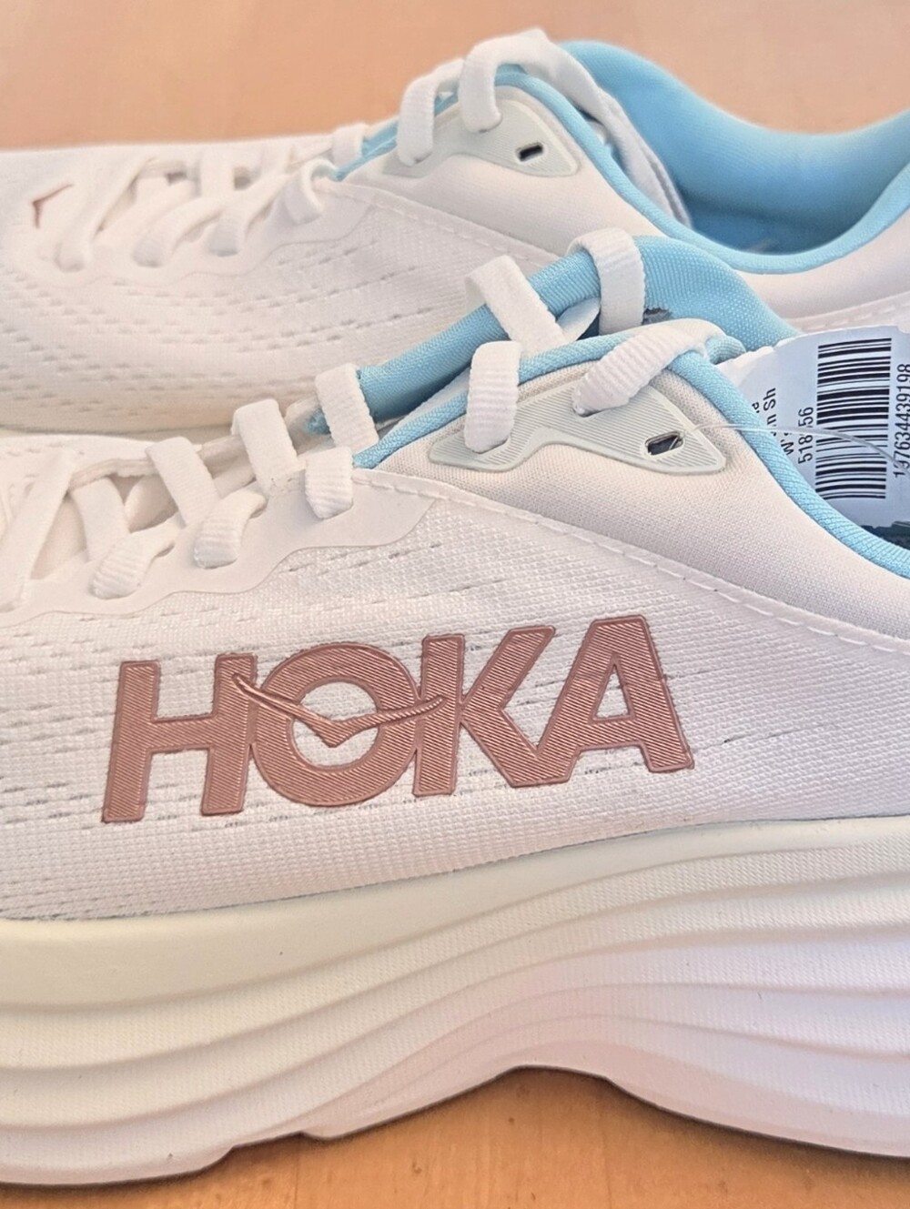 HOKA W BONDI 8 Running Sneaker Shoe  Womens 7.5 B White Brand New W/ Tag